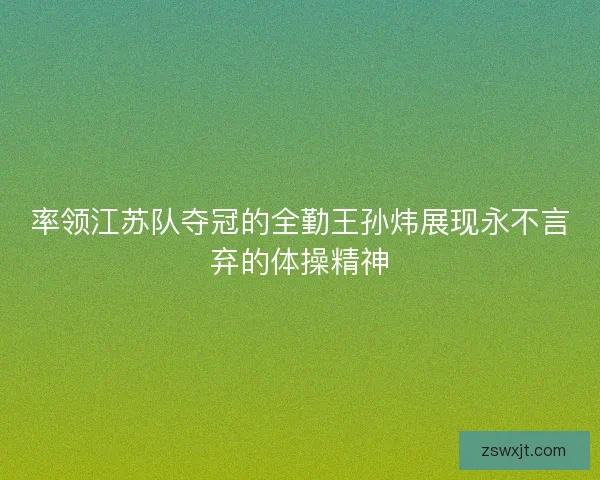 率领江苏队夺冠的全勤王孙炜展现永不言弃的体操精神